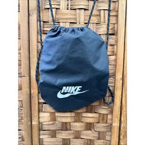 Nike Black Drawstring Backpack with White Swoosh